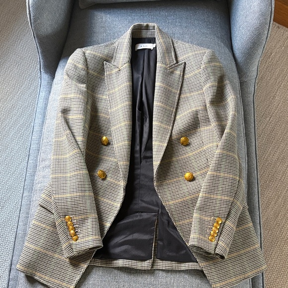 A.L.C. Jackets & Blazers - A.L.C. Plaid Double-Breasted Blazer with Gold Buttons